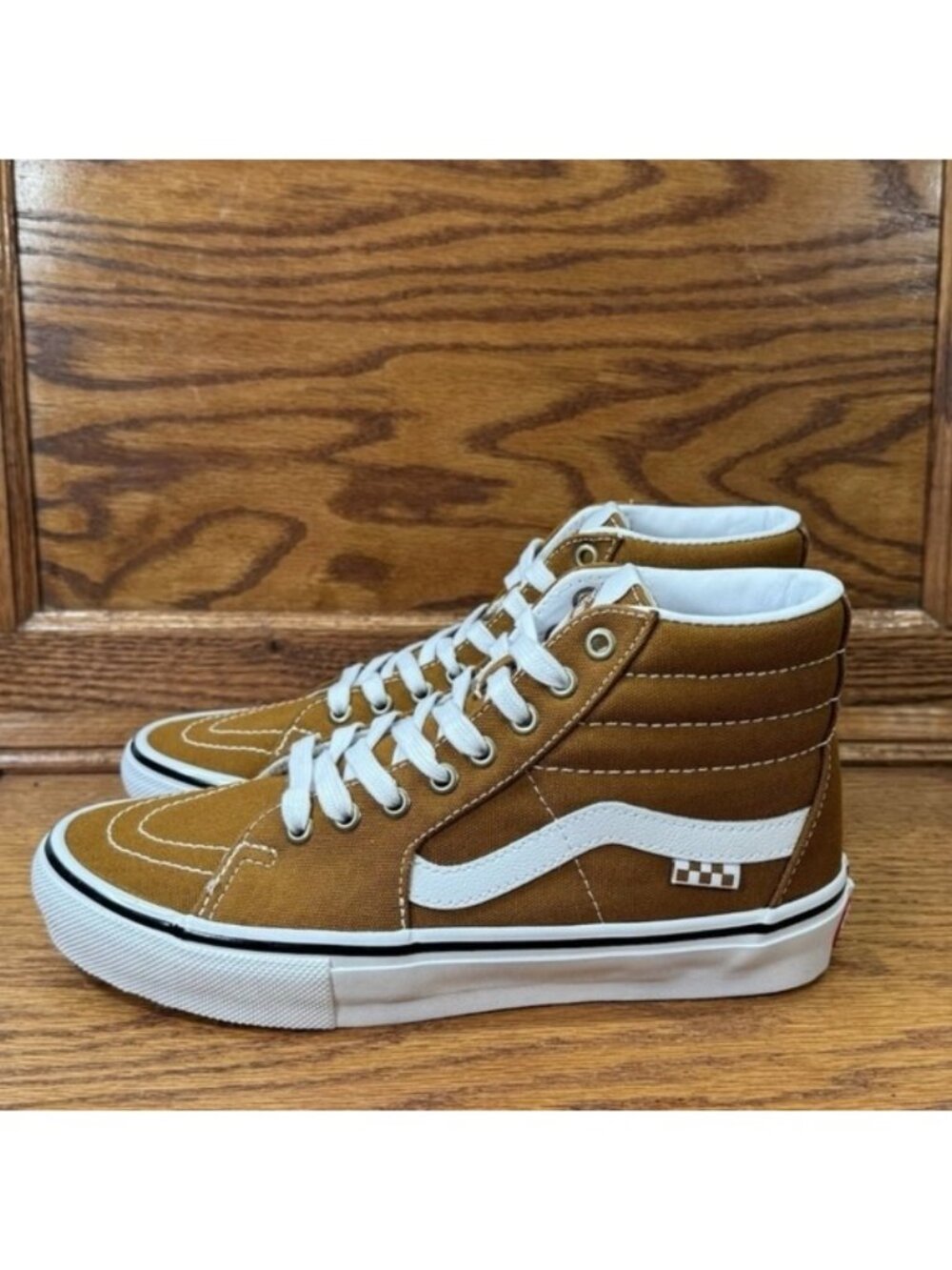 Vans Skate Sk8 Hi Women Size 8 Canvas Golden Brown Popcush 062026 - Picture 2 of 9